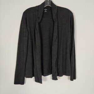 Icebreaker Women's Open Front Cardigan Size S Gray Merino Wool Knitwear Casual